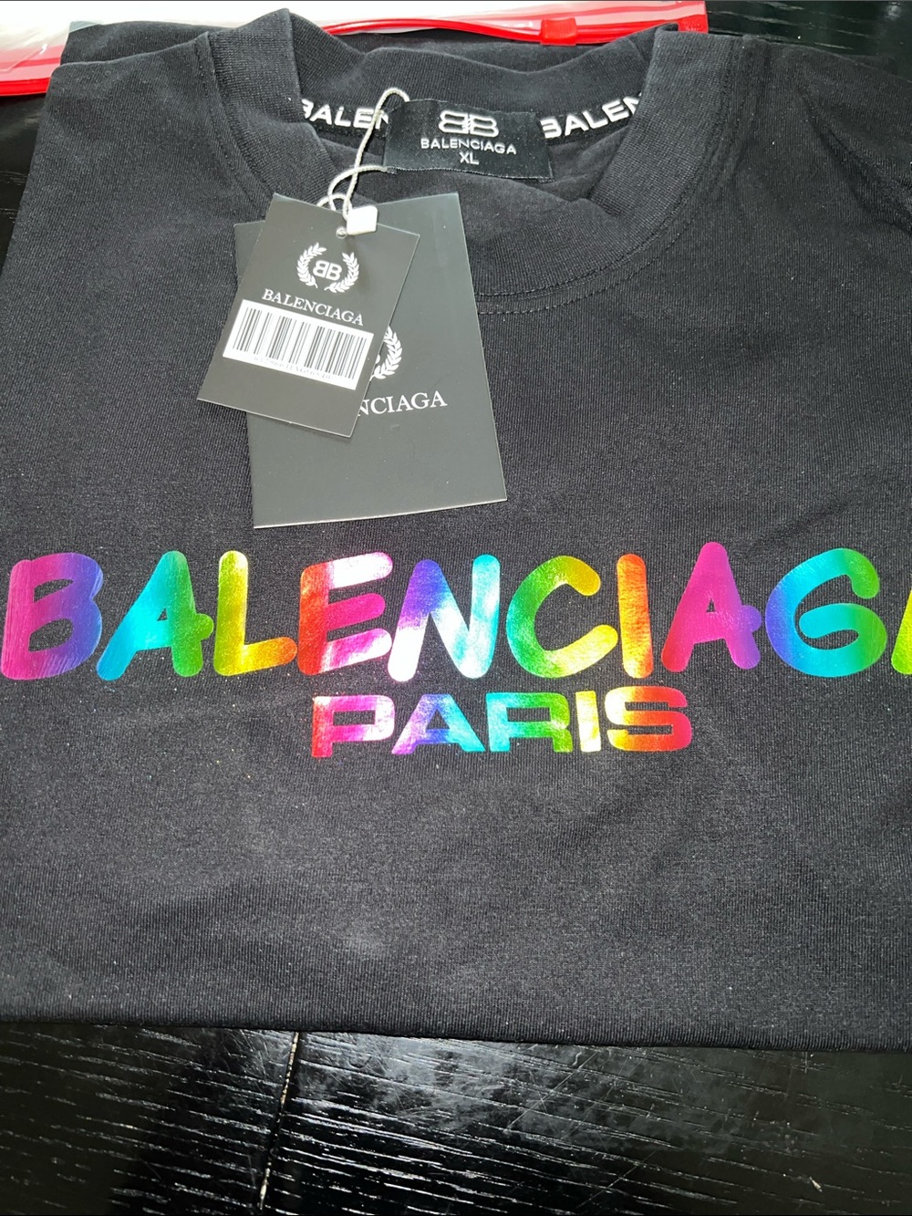 Black Tee with Rainbow Logo